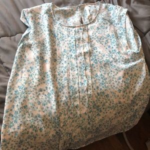 Teal flower tank top